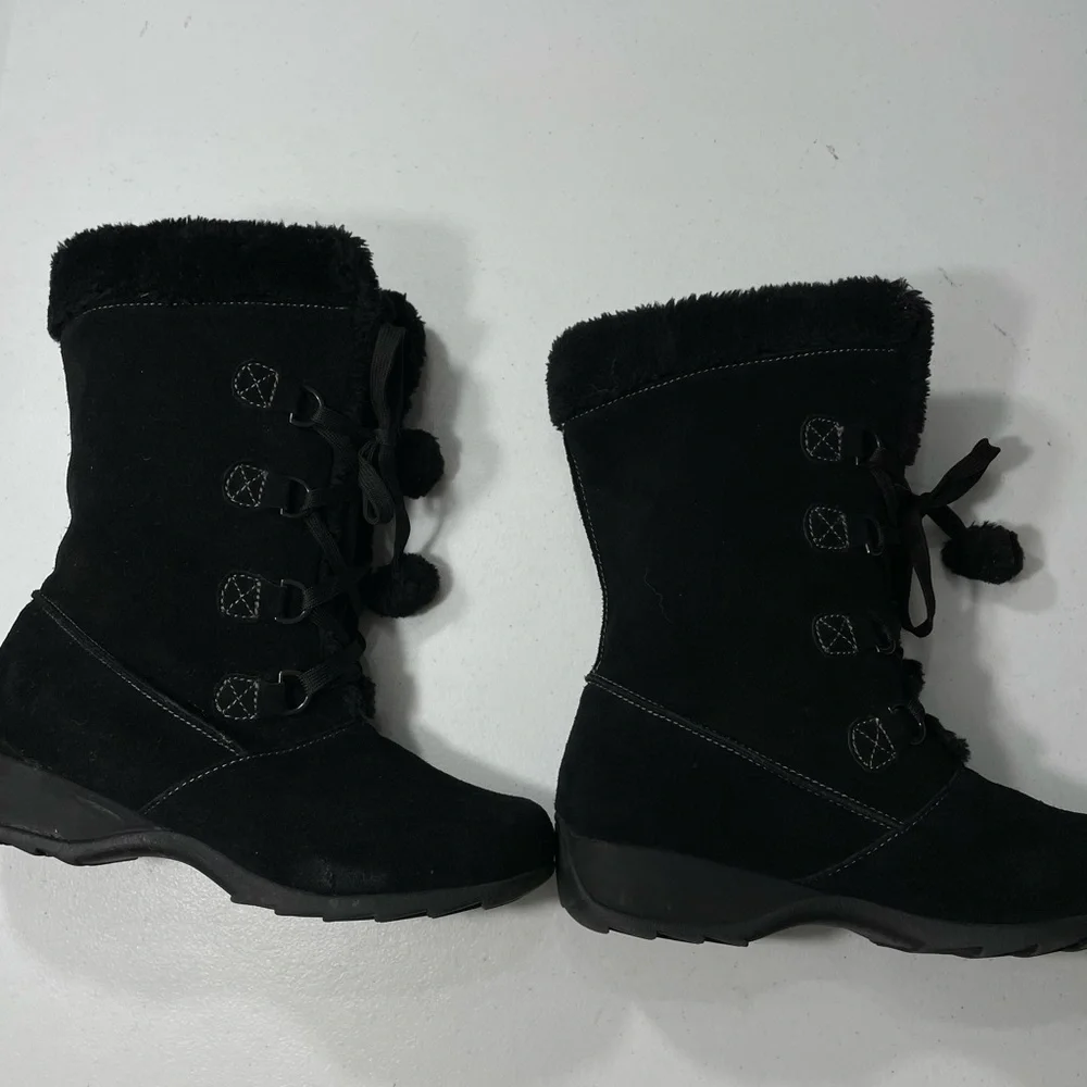 Sporto Black Winter Suede Boots Size 10M SB-50